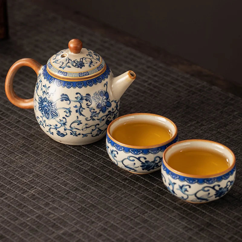 Théière en céramique chinoise authentique fleurs - 210ML Ma Théière